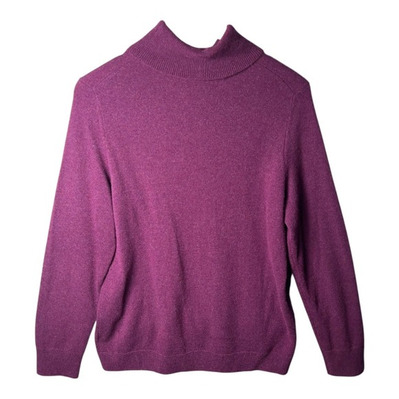 Talbots Cashmere Turtleneck Sweater Womens Sz L Plum Purple Soft Knit Pullover - Picture 4 of 6